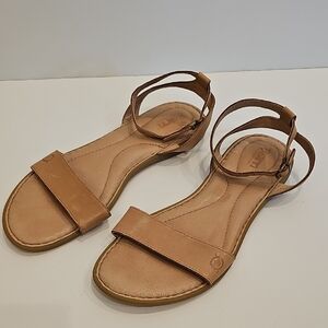 Born Alice Brown Leather Sandals Size 7.5M